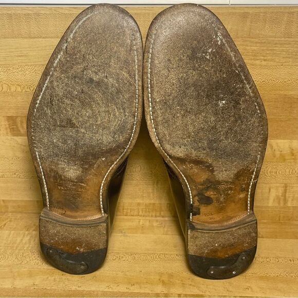 Ferragamo TRAMEZZA Lawson Men's 10 D Bronze Dress Wingtip Brogue Welted Oxford. - Picture 7 of 9